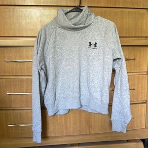 Under Armour Grey Cowl Neck Cropped Long Sleeve Top/ Sweater